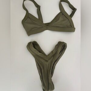 ONE ONE SWIMWEAR ARMY GREEN BIKINI SET